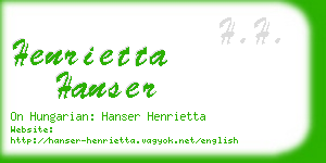 henrietta hanser business card